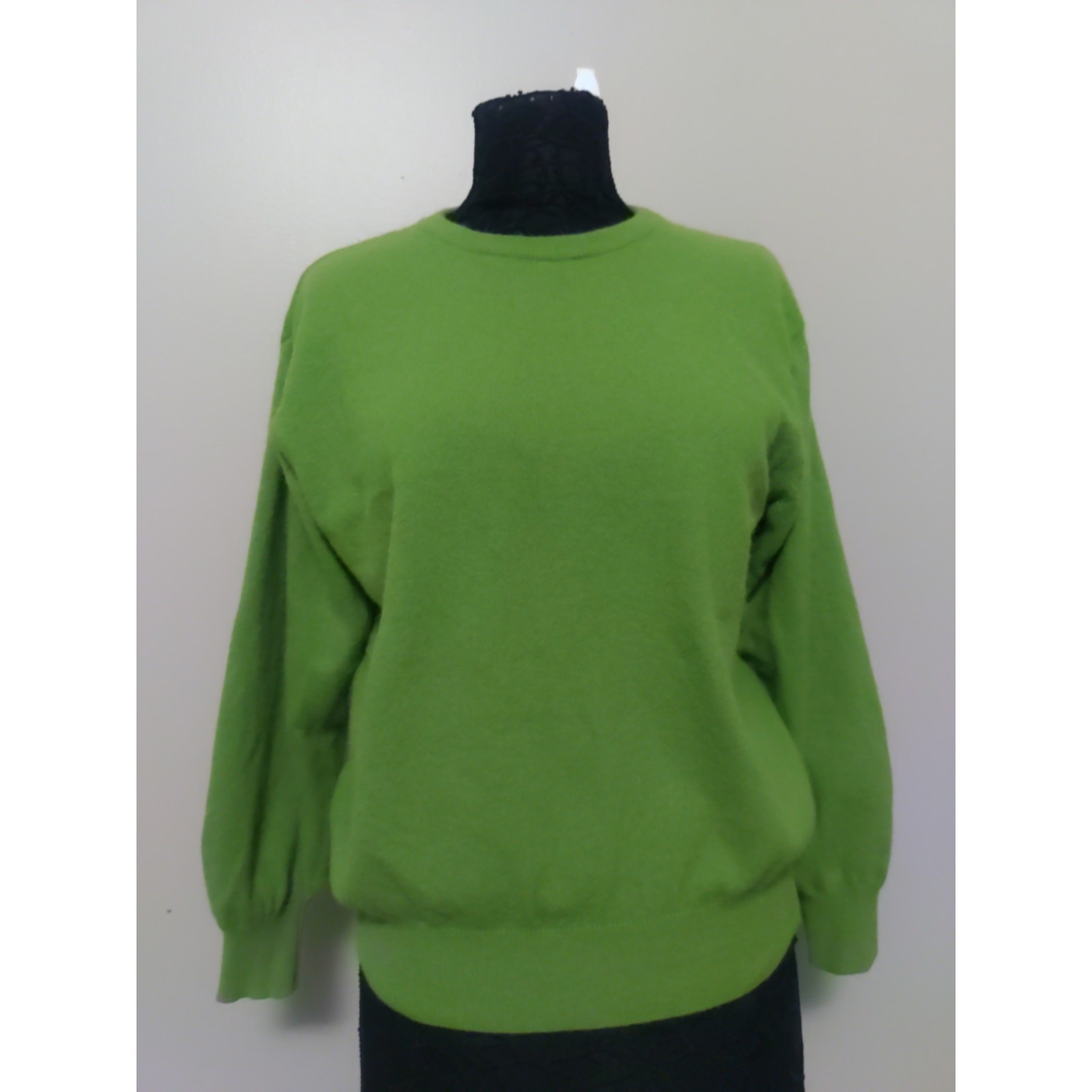 Carducci Women Lime Green Angora Wool Blend Long Sleeve Italy Sweater Size L